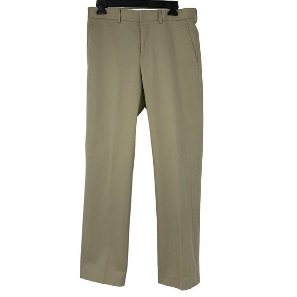 Mens Express Dress Khaki Pants Flat Size 32 x 30 Straight Leg Washable EUC 3006 - Picture 4 of 10
